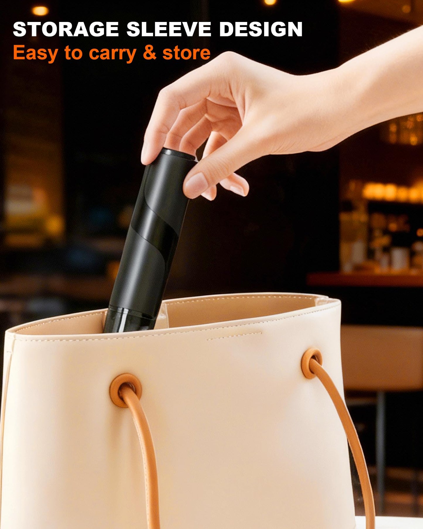 Rechargeable 3-Speed Milk Frother Wand (Black)