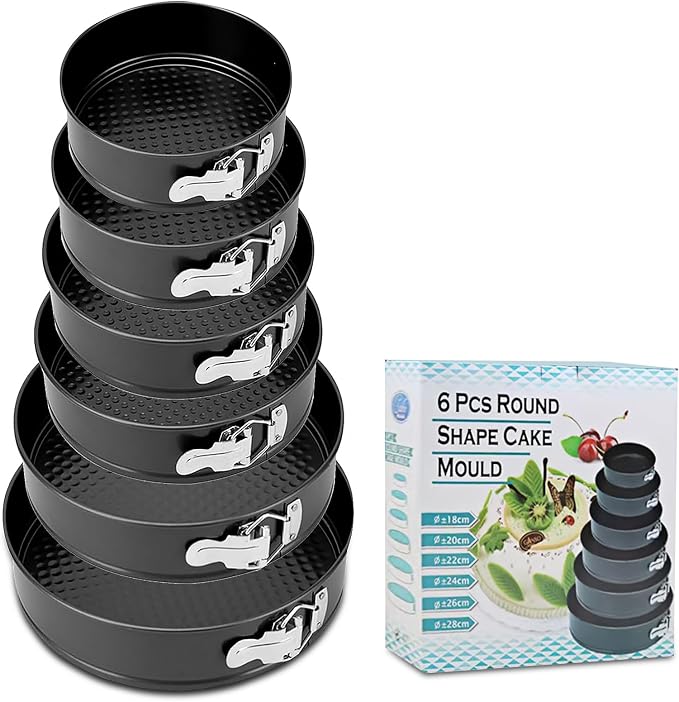 Springform Cake Pan, Cake Pan with 6 Different Size (7,8,9,9.5,10.2,11inch), Cake Molds for Baking with Removable Bottom, Non-Stick Bakeware for Effortless Baking and Easy Release by RHQQ