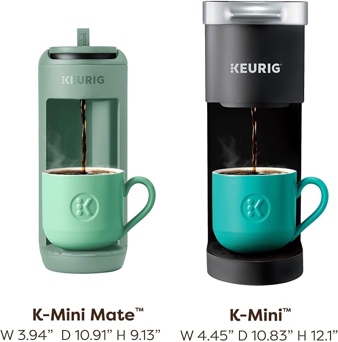 Keurig K-Mini Mate Single Serve K-Cup Pod Coffee Maker, Brews Up to 12 oz Cup, Compact Portable Coffee Machine for Small Spaces, Great for Dorms & Offices, Glamping Green - Image 5