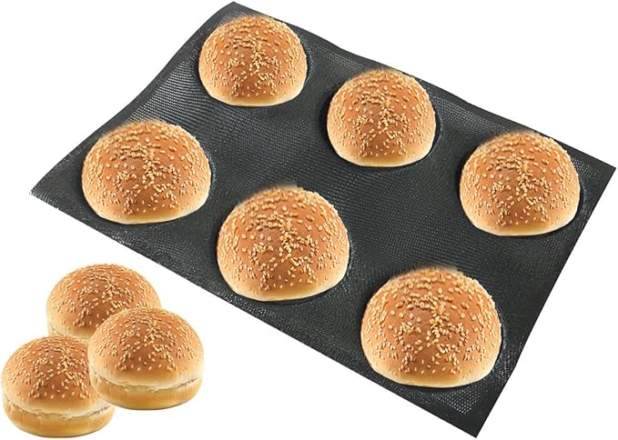Bluedrop Silicone Bun Bread Form Round Shape Bread Tray Perforated Bakery Molds