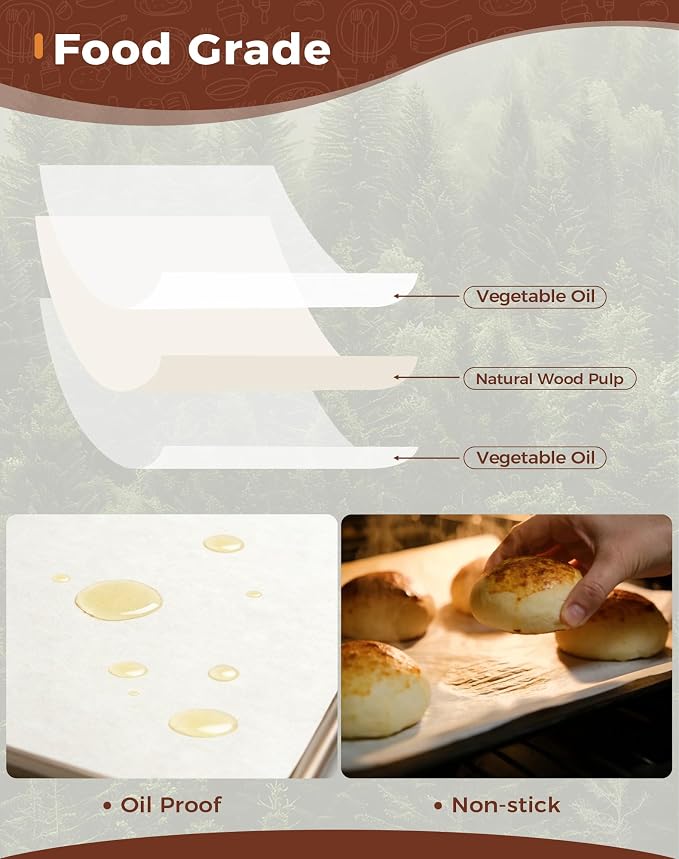 9 Inches Round Parchment Paper, 120Pcs Non-Stick Parchment Paper Circles Rounds for Springform Cake Pan, Tortilla Press, Toaster Oven, Microwave - Image 3