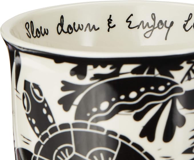 Karma Gifts 16 oz Black and White Boho Mug Sea Turtle - Cute Coffee and Tea Mug - Ceramic Coffee Mugs for Women and Men, 1 Count (Pack of 1) - Image 8