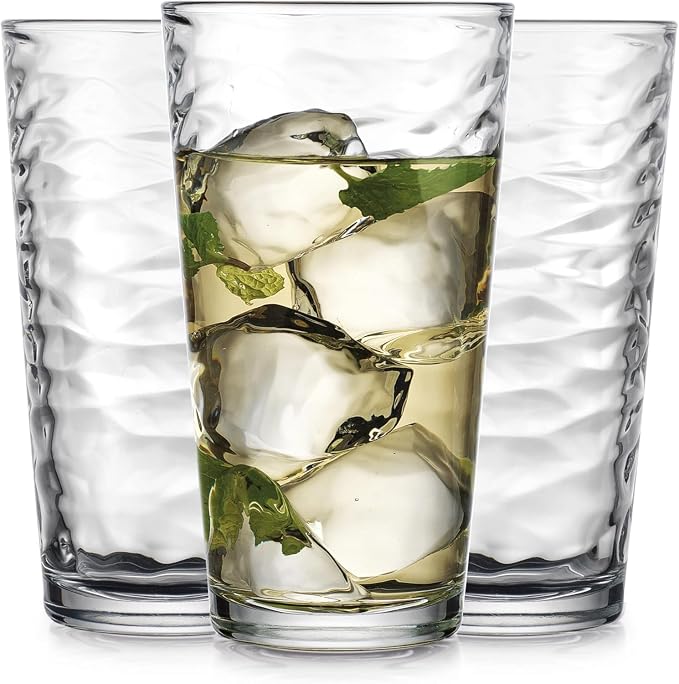 Glaver's Drinking Glasses Set of 10 Highball Glass Cups, 17 Oz Cooler Glassware. Home and Bar Everyday Basic Drinkware Elegant Kitchen Glasses for Water, Juice, Cocktails, Iced Tea. - Image 7