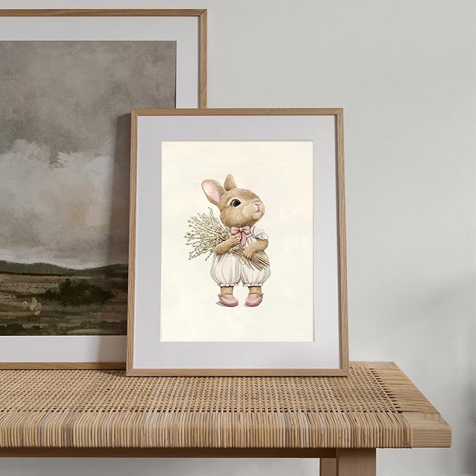 XOCUUI Pink Nursery Wall Decor Art Prints, Cute Baby Girl Room Decor, Pink Girl Wall Art Vintage Floral Wall Decor for Baby Girls' Nursery & Kids' Room - 8x10inch|Unframed - Image 3