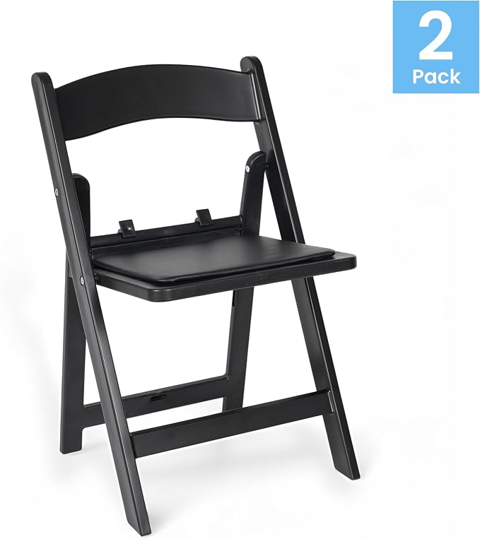 Flash Furniture Hercules Kids Resin Folding Chair, Black, 2-Pack | Black Vinyl Padded Seat - Image 5