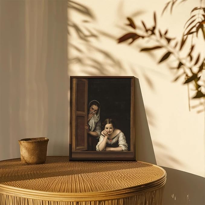 XOCUUI Oil Painting Vintage Poster of Girl on The Windowsill and Woman Portrait in Window Victorian | 8x10 Antique Print | Unframed Wall Art | Old Style Gift | Rustic Home Office Decor - Image 7
