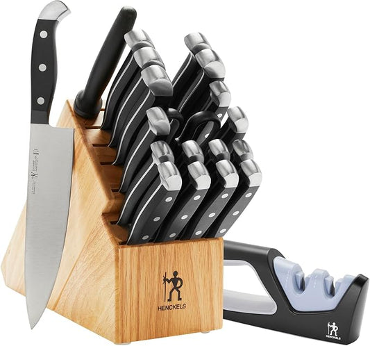 Henckels Statement 20 pc Knife Set with Knife Sharpener, German Engineered | Informed by 100+ Years of Mastery. Effortless Cutting with Lightweight with Comfortable Grip, Dishwasher safe. by Unknown