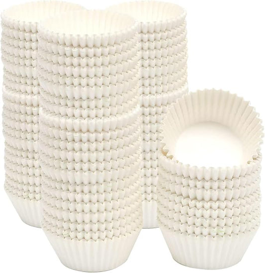 qiqee 1000pcs White Cupcake Liners Muffin Linner No Smell, Food Grade Baking Cups（Standard Size） by Qiqee
