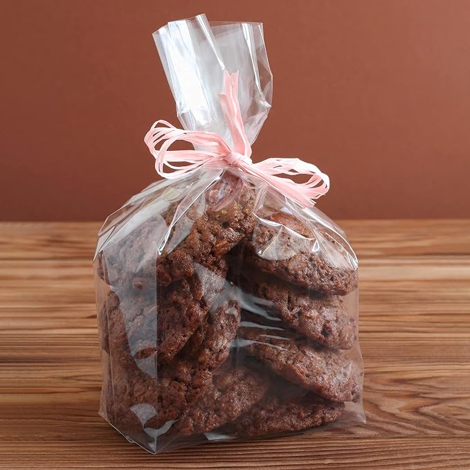 Morepack Gusseted Flat Bottom Cellophane Bags 4x4x10 In 50Pcs | with Paper Insert - Image 4