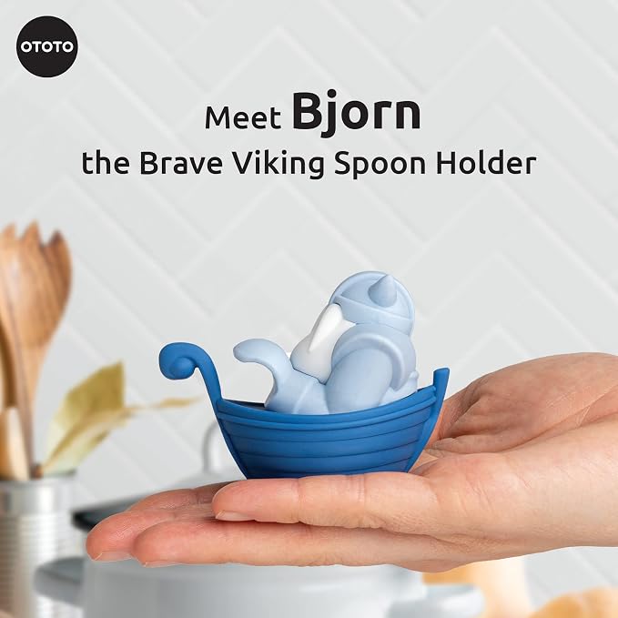 New!!! Bjorn Viking Spoon Holder by OTOTO - Spoon Rest for Stove Top, Kitchen Utensil Holder, Silicone Spoon Rest - Small Kitchen Gadgets, Fun Kitchen Gadgets - Image 3