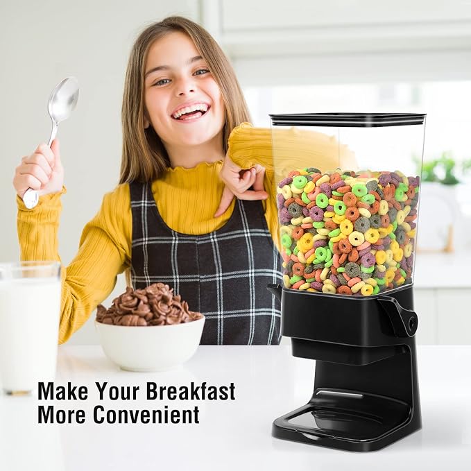 Cereal Dispenser Countertop 2 Pack 5.5 Qt Large Cereal Storage Container | Holder Dispenser for Pantry Dry Food Snack Nut Candy Dispenser Countertop Kitchen Organization Storage for Oatmeal Granola - Image 2