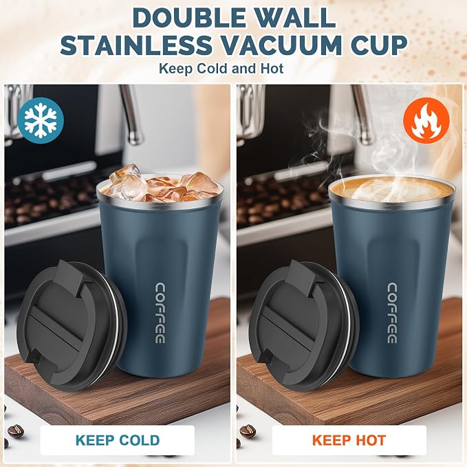 MOMSIV 12oz Travel Coffee Mug, Insulated Coffee Cup with Leakproof Lid | 6-Hour Heat Retention, 360°Leak proof, Vacuum Stainless Steel Double Walled, BPA-free, Reusable And To Go Coffee Mug - Image 3