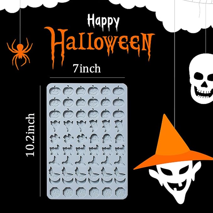 Halloween Silicone Molds 2 Packs Pumpkin Ghost Chocolate Molds Silicone Mini Mold for Halloween Baking Candy Chocolate Cookie Jelly - Image 6