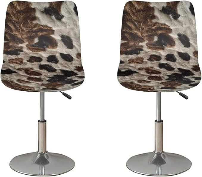 Cowhide Bar Stool Covers Elastic Stretchable High Mid Low Stool Chair Cover for Party Kitchen Club Machine Washable by Sellikakes