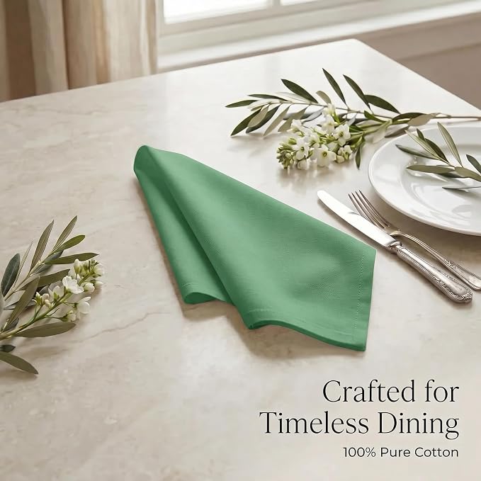 Urban Villa Cloth Napkins Cotton 20x20 (Set of 12) Geen - Image 8