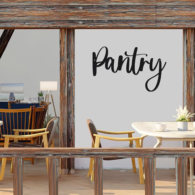 Pantry Metal Signs for Wall Decorations 12X7.34 inch Wall Decor for Bedroom Aesthetic Iron Art Decoration for Storage Room Black Home Decor Wall Art Decorations for Indoor Outdoor Office Living Room - Image 5
