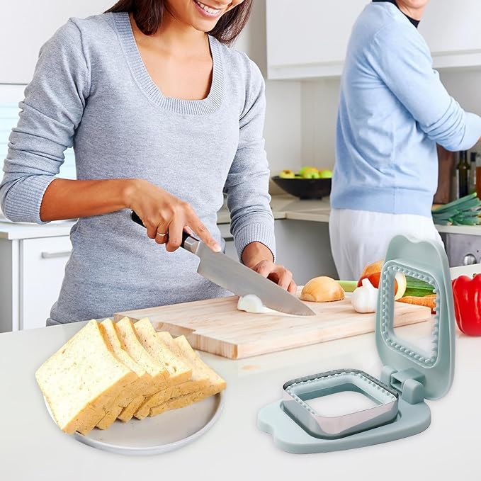 Sandwich Maker Crustless Sandwich Maker Cutter Sealer Set Breakfast | Cake Molds Cookie Press Pocket Tools for Breakfast Toast Making Kids Lunch Box School Home Picnic Travel Office Lunchbox On - Image 3