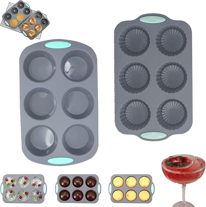 Christmas Wreath Ice Mold Silicone Tray - 6 Hole DIY Holiday Baking Pan for Festive Drinks, Chocolate Making - Easy Release & Clean, Cold & Heat-Resistant Reusable for DIY Crafts, Desserts (Style14)