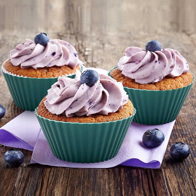 24 Pack Silicone Baking Cups Reusable Muffin Liners Non-Stick Cup Cake Molds Set Cupcake Silicone Liner Standard Size Silicone Cupcake Holder Silicon Cups for Baking Bpa Free (4 Colors) - Image 3