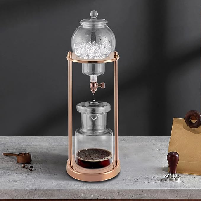 Cold Brew Coffee Maker, Iced Coffee Cold Brew Drip Tower, 20.29oz Capacity and Built-In Filter, Precise Drip Control, for Home, Gatherings, Office, Cafe