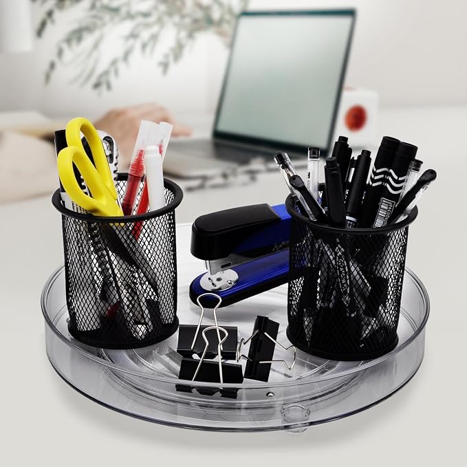Amolliar Lazy Susan Organizer, 9" 2Pack, Rotating Turntable for Cabinet, Kitchen, Fridge, Bathroom, Vanity, Makeup, Pantry Organizer Storage, Spice Rack Container for Condiment, Under Sink Organizer - Image 6