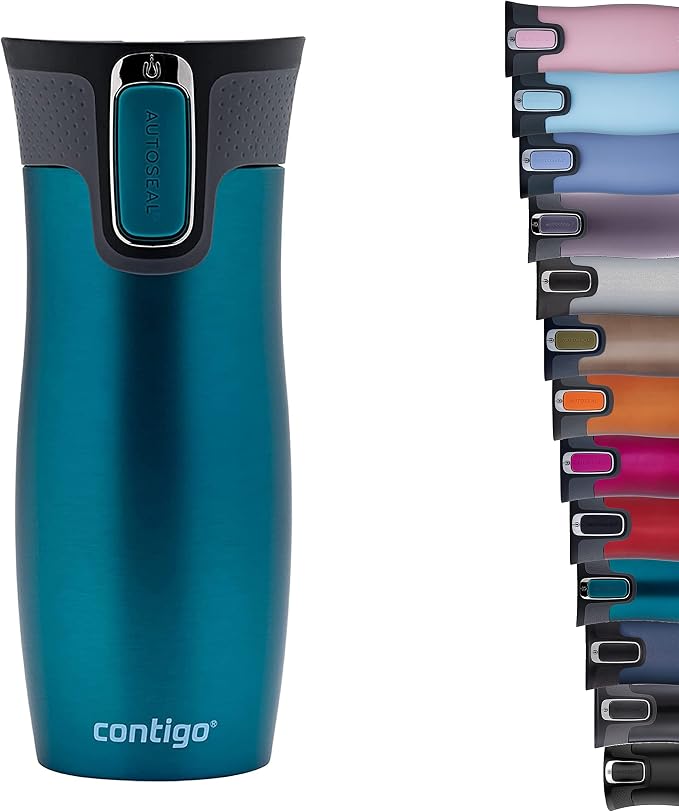 Contigo West Loop Autoseal Travel Mug, Stainless Steel Thermal Mug, Vacuum Flask, Leakproof Tumbler, Coffee Mug with BPA-Free Easy-Clean Lid by Unknown