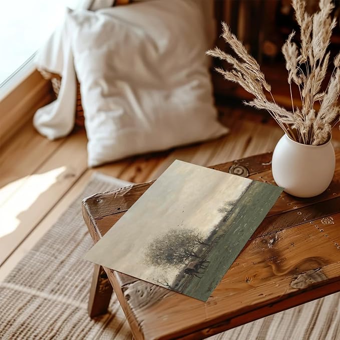 XOCUUI Vintage Landscape Canvas Wall Art, Vintage Classical Rural Hill Prints, The Vast Grassland Classic Wall Prints Modern Farmhouse Bathroom Office Decor - 8x10in Unframed - Image 5