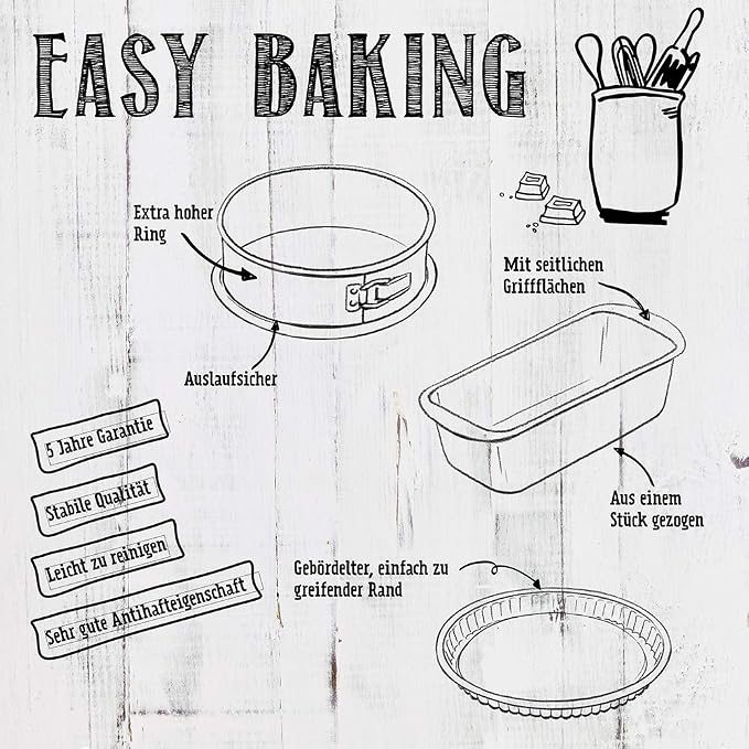 RBV Birkmann Easy Baking 34 x 23.5 cm Square Springform Cake Tin, Carbon Steel - Image 6