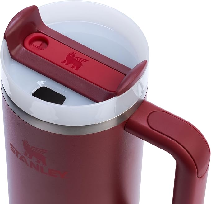 STANLEY Quencher H2.0 Flow State Tumbler, 30 oz, Cranberry | Handle and Straw | 3-Position Lid | Cup Holder Compatible for Travel | Insulated Stainless Steel Cup | BPA-Free - Image 2