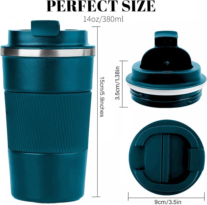 Insulated Travel Coffee Mug, Stainless Steel Coffee Cup with Leakproof Lid | Double-wall insulation keeps drinks hot or cold for hours, with a leakproof lid and portable stainless steel design - Image 3