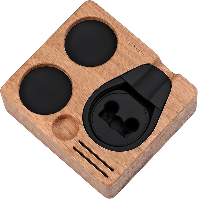 Normcore Espresso Tamping Station, Wooden Espresso Tamper Station, Solid American White OAK Wood Tamper Holder For 51mm 54mm Espresso Machine Accessories