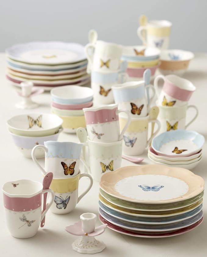 Lenox Dessert Plate Set, Lenox Butterfly Meadow Colors Collection 4-Piece Dessert Porcelain Plates Set, Service For 4, Dishwasher & Microwavable Plate, Small Plates, Home And Dining(Assorted, 4 Piece) - Image 11
