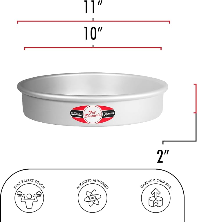 Fat Daddio's Anodized Aluminum Round Cake Pan, 10 x 2 Inch - Image 3