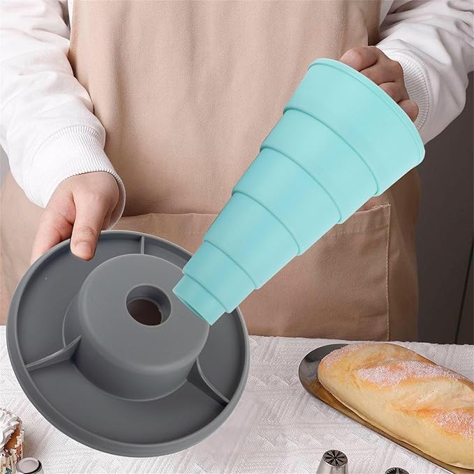 Piping Bag Holder Stand with Nonslip Storage Tray for Cake Decorating Foldable Baking Tool Kitchen Pastries Tool Organiz