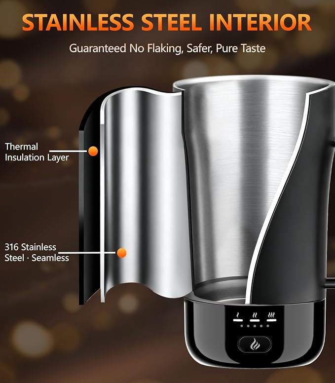 Self-Heating Coffee Mug, 14oz Heated Coffee Mug Rechargeable - Temperature Control Cup Keep Drinks Hot, Smart Cup Great Gift for Women & Slow Sippers - Image 5
