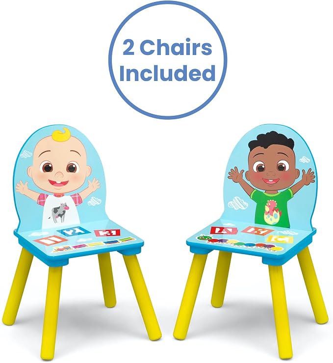 Delta Children Kids Table and Chair Set with Storage (2 Chairs Included) - Greenguard Gold Certified - Ideal for Arts & Crafts, Snack Time, Homeschooling, Homework & More, CoComelon - Image 7