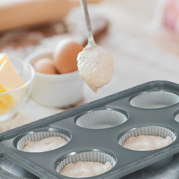 Silicone Cake Mold Muffin Pan Non-stick Bakeware for Creative Desserts Family Baking High Heat Flexible Cupcake Tray Easy Bake Supplies