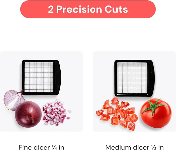 Fullstar Pro Original Vegetable Chopper Kitchen Prep Tool | 2 in 1 Veggie Slicer, Onion & Fruit Cutter with Sharp Stainless Steel Blades & Container, All-in-One Food Prep Tool (White) - Image 4