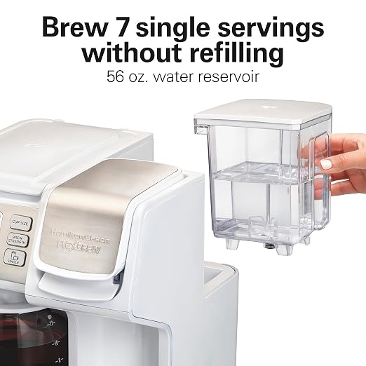 Hamilton Beach FlexBrew Trio 2-Way Coffee Maker, Compatible with K-Cup Pods or Grounds, Combo, Single Serve & Full 12 Cup Coffee Pot, White, Fast Brewing, Removeable Reservoir - Image 4