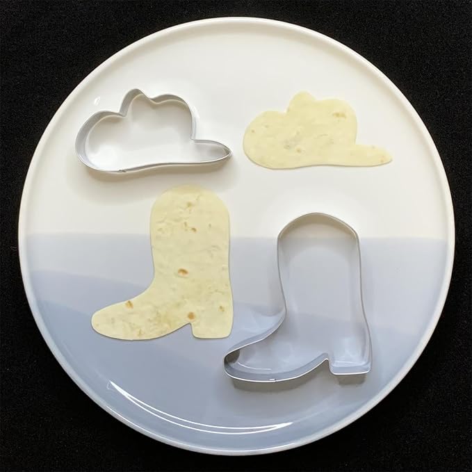 Cowboy Cowgirl Cookie Cutter Set-2 Piece-Cowboy Cowgirl Boot and Hat-Diswasher Safe-Cookie Cutters Shapes for Baby Shower Birthday Baking