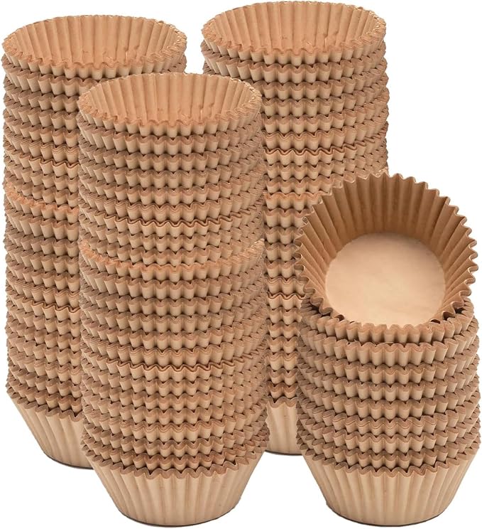 qiqee Natural Brown Cupcake Liners, 1000 Count, Standard Size by Qiqee