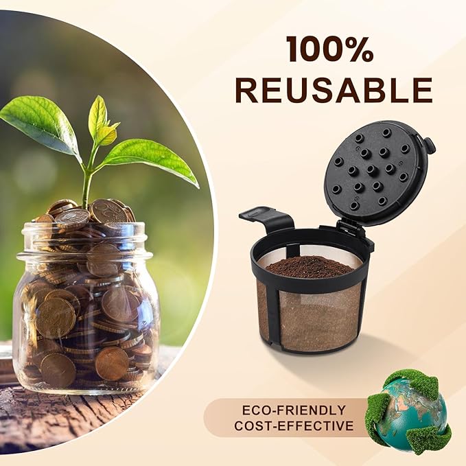 Permanent Coffee Filter for Ninja PB051 / PB040 / PB041ST - Reusable Stainless Steel Mesh Compatible with Ninja Coffee Maker Pods & Grounds - Eco-Friendly Replacement
