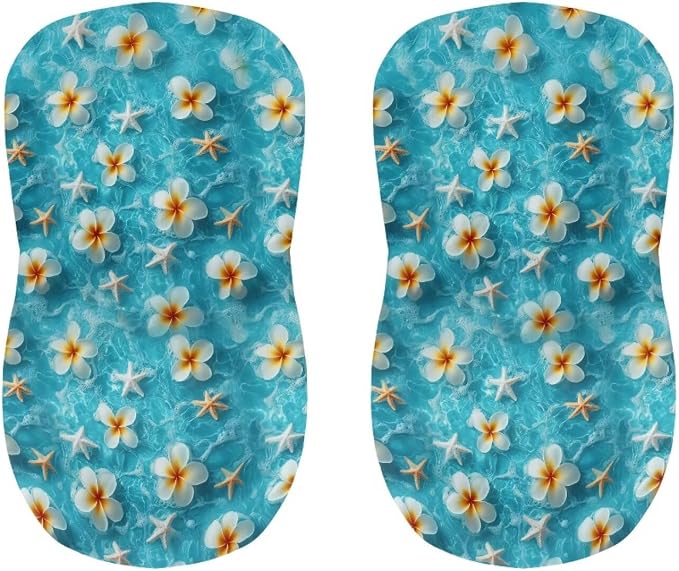 Sea Starfish Flower Soft Bar Stool Slipcovers Non Slip Waterproof Bar Stool Chair Covers with Elastic Band for Dining Room Chairs - Image 4