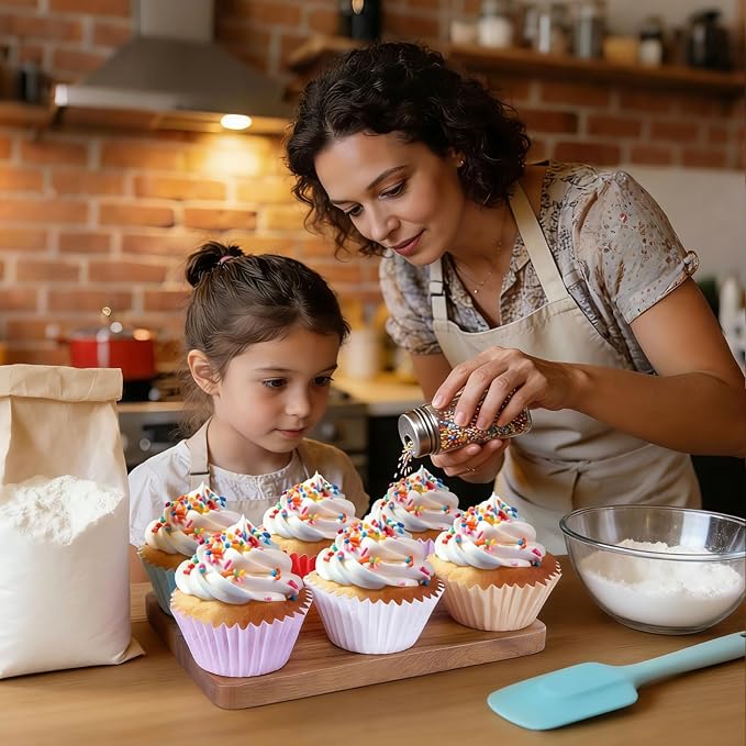 Caperci Heavy Duty Multicolor Jumbo Cupcake Muffin Liners for Baking - 100pcs Extra Large Grease-Resistant Paper Baking Cups, No Muffin Pan Needed, Odorless, Easily Peels (Bright Assorted Colors) - Image 6