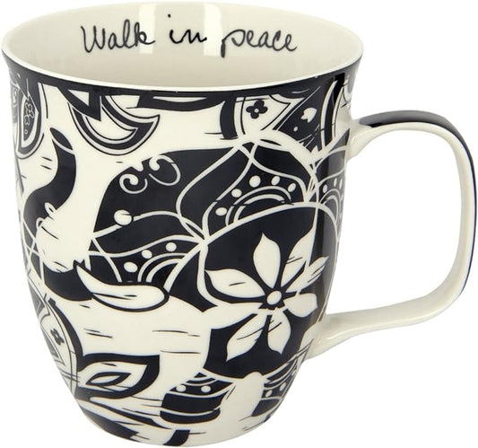 Karma Gifts 14 oz Black and White Boho Mug Elephant - Cute Coffee and Tea Mug - Ceramic Coffee Mugs for Women and Men by KarmaGifts