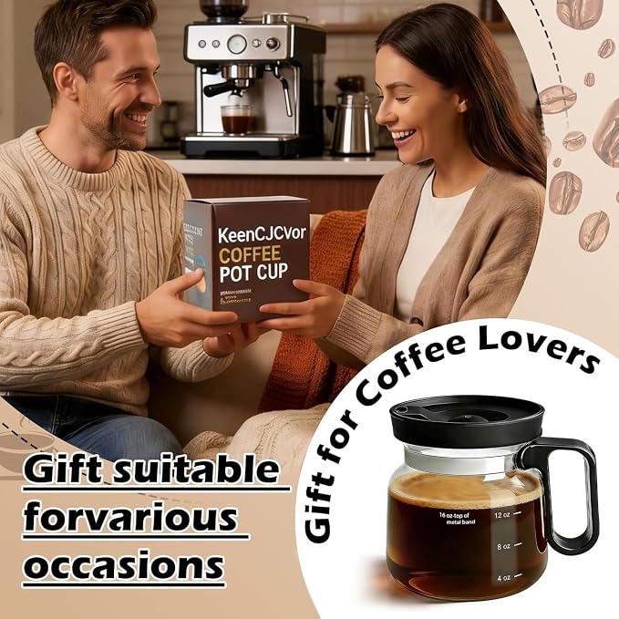 16 Oz Glass Mini Coffee Pot Mug with Spill Proof Lid, Heatproof Clear Coffee Pot Cup, Novelty Coffee Mug for Travel & Office, Ideal for Coffee Lovers (1 Pack) - Image 6