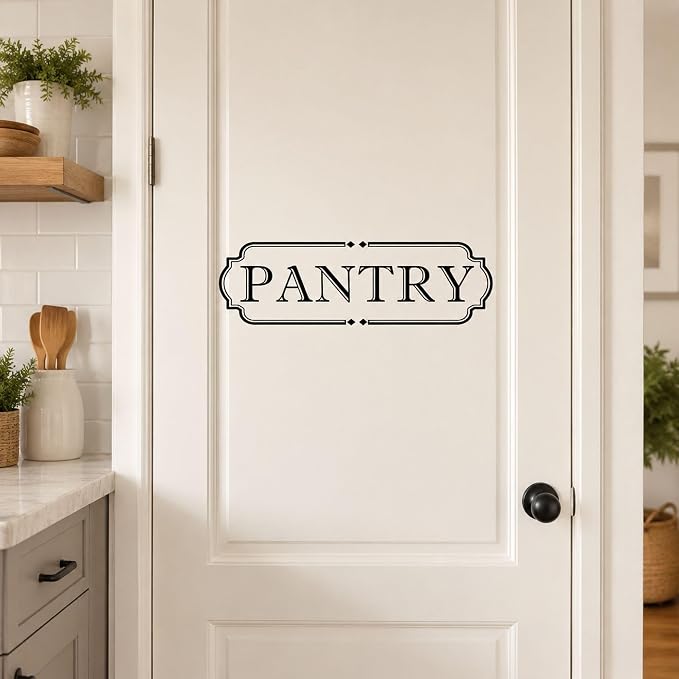 Kitchen Pantry Door Vinyl Decal: 18 x 5.5 Inch Cut-Out Lettering | 1 Black PANTRY Decal For Smooth Kitchen Pantry Doors And Cabinets - Image 4