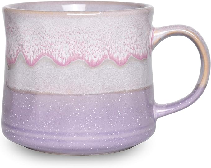 Bosmarlin Large Ceramic Coffee Mug, Big Tea Cup, 7 Colors to Choose, 21 Oz, Dishwasher and Microwave Safe, 1 PCS (Purple) by Bosmarlin