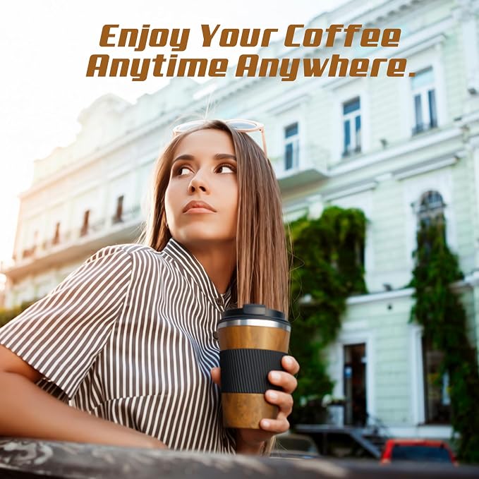 Vacuum Insulated Stainless Steel Travel Coffee Mug,Leak Proof Cup with Lid | 304 stainless steel mug with vacuum insulation, leak proof lid, silicone grip and car cup holder friendly design - Image 6