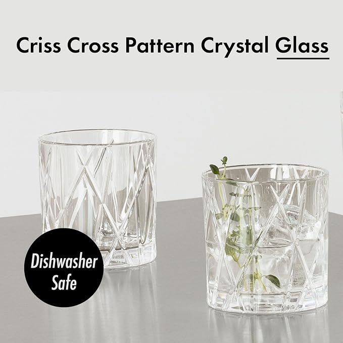 Orrefors City Double Old Fashioned Glass (Set of 4) - 11 Fl. Oz., Asymmetric Design, Glassware for Whiskey, Bourbon, Gin, Serving Cocktails & Margaritas, Dishwasher Safe - Image 3